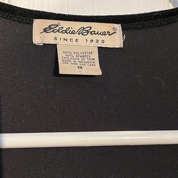 Eddie Bauer Velour Top. Black, size Medium. - Picture 5 of 7